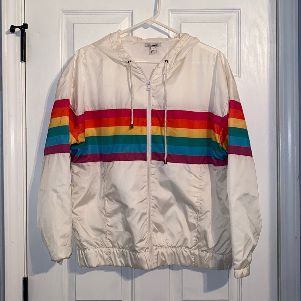 Fashion Nova Rainbow Windbreaker